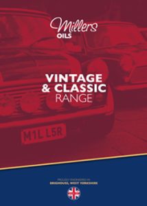 Millers Oils Classic logo with pistoneeze poster