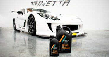 Ginetta car behind Millers Oils x Ginetta products
