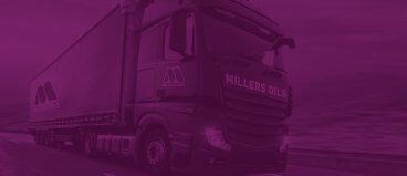 Millers Oils truck with commercial vehicles purple brand colours