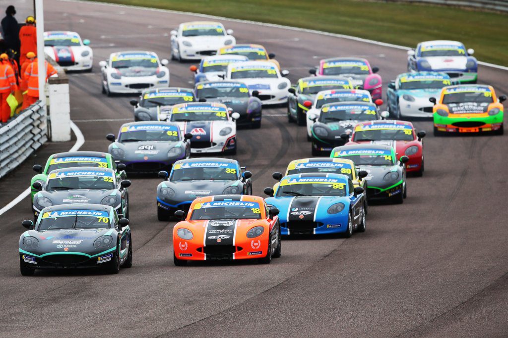 Millers Oils Ginetta racing cars on the track