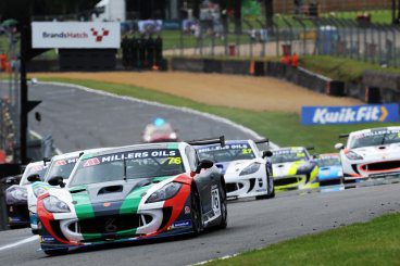 Millers Oils Ginetta racing cars on the track