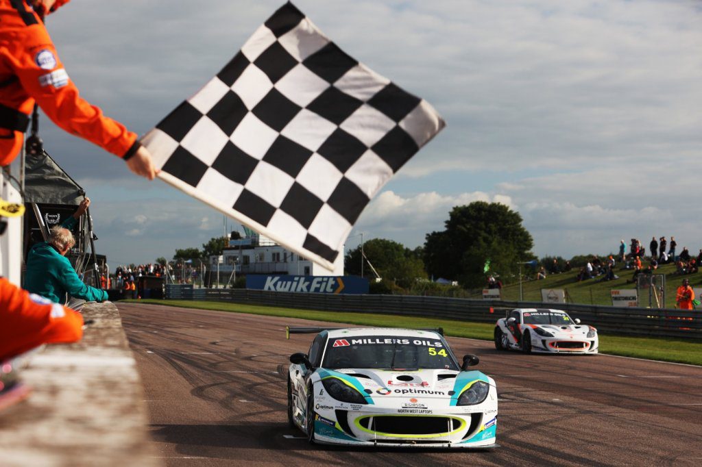 Millers Oils Ginetta racing cars on the track