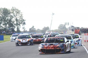 Millers Oils Ginetta racing cars on the track