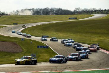 Millers Oils Ginetta racing cars on the track