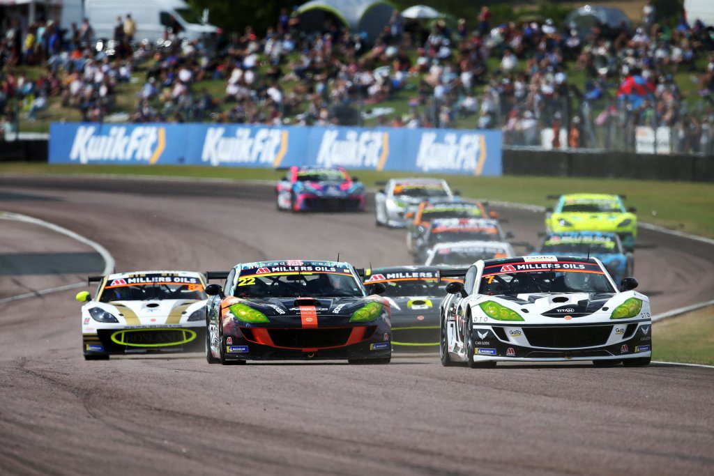 Millers Oils Ginetta racing cars on the track
