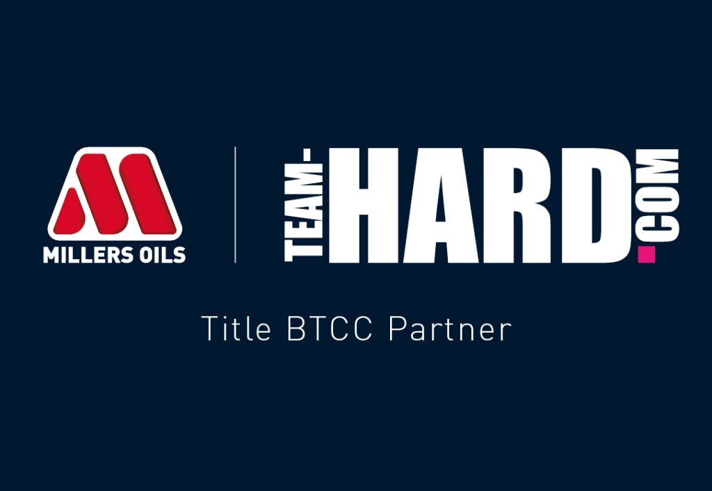 millers oils team hard racing logos partnership