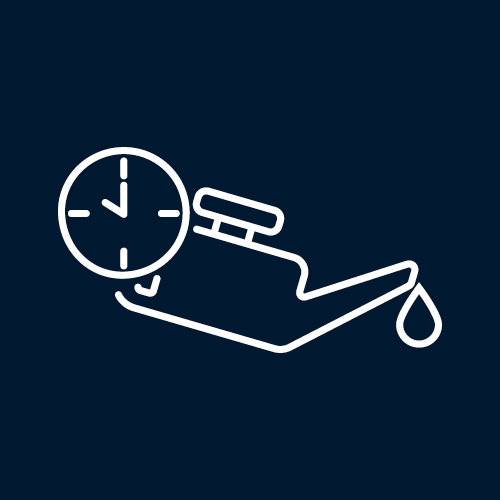 Icon of an oil can + clock